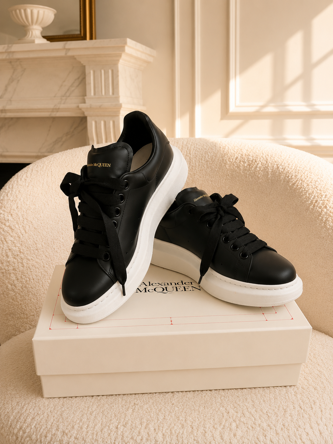 Alexander McQueen czarne sneakers 39 - obrazek 2