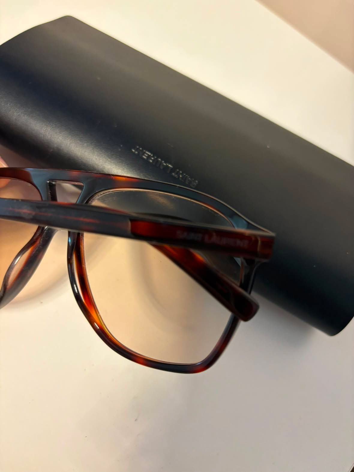 Saint Laurent Aviator brązowe okulary przeciwsłoneczne - obrazek 6