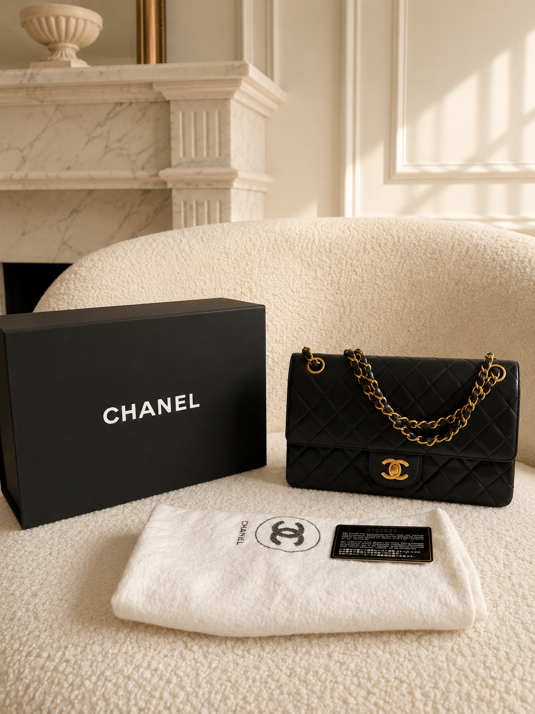 Chanel double flap torebka skóra lambskun Vintage lata 90
