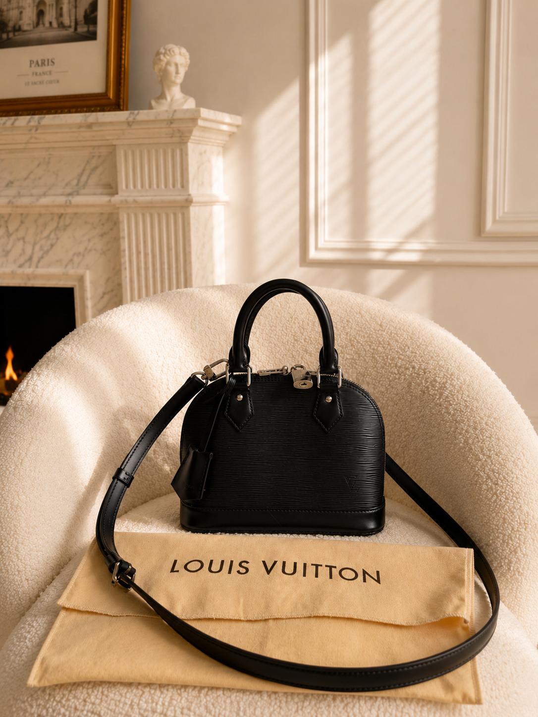 Louis Vuitton Alma bb epi leather czarna kuferek