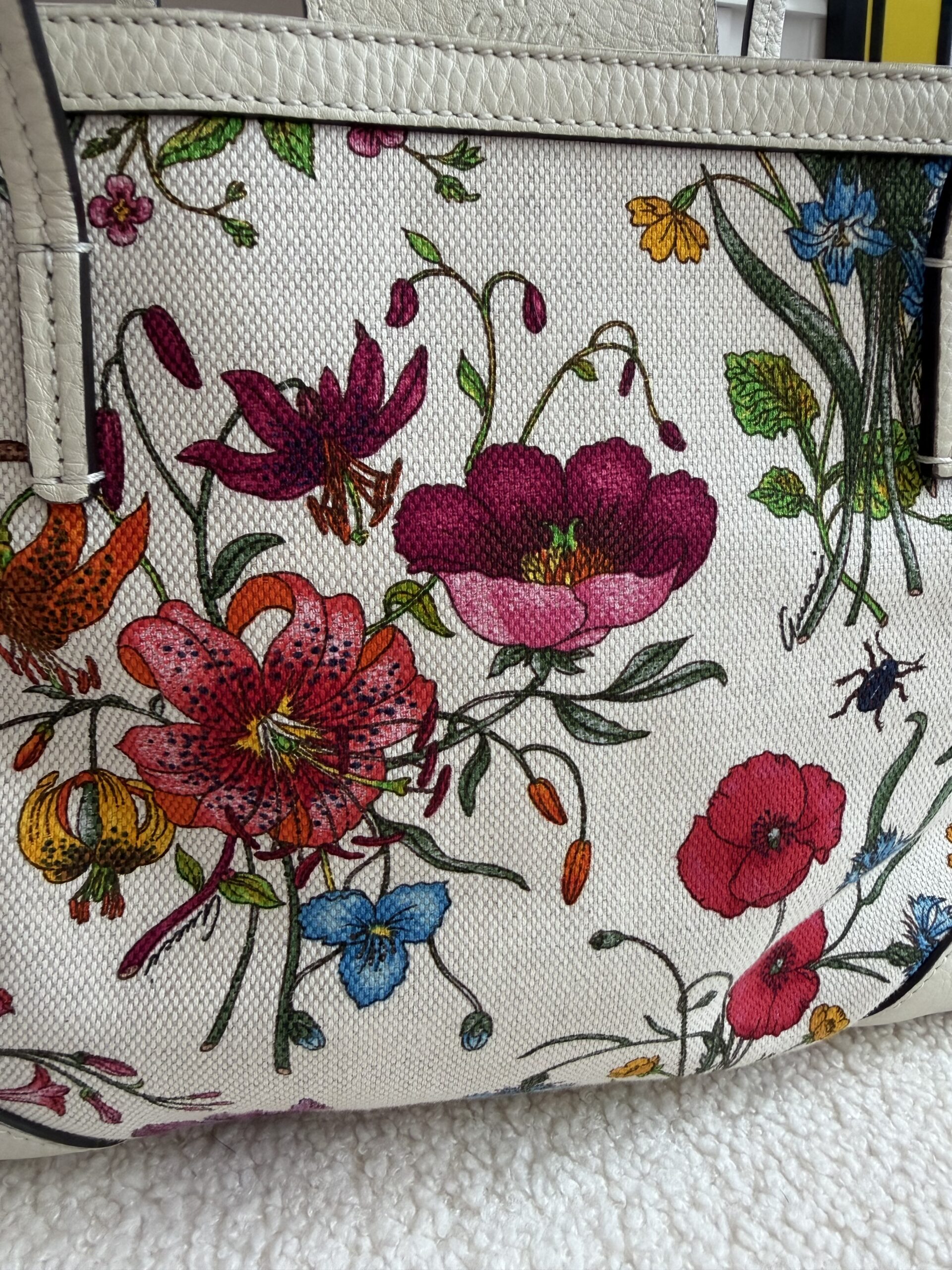 Gucci Botanical Floral tote torebka vintage - obrazek 4