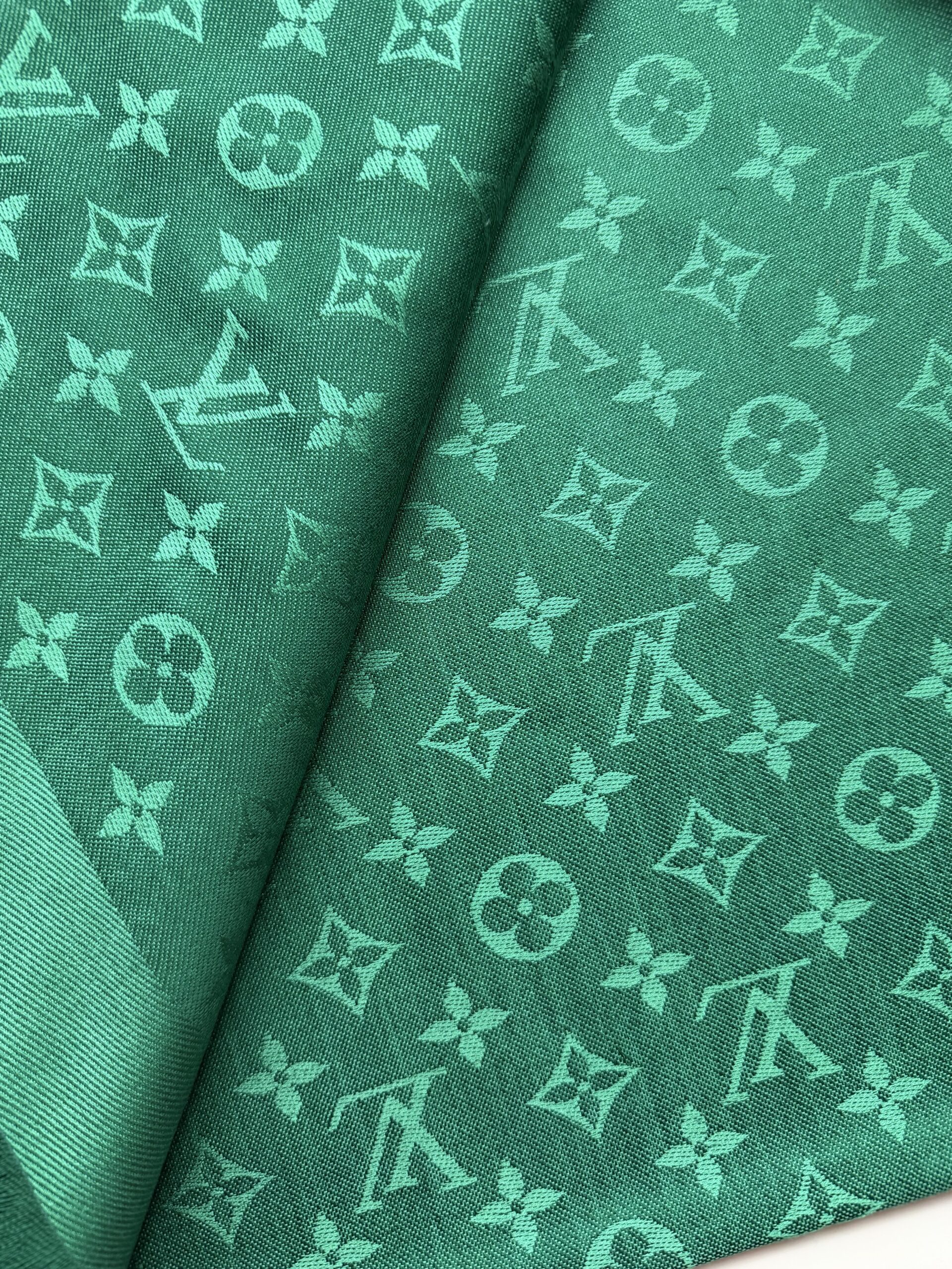 Louis Vuitton szmaragdowy szal chusta wełna i jedwab - obrazek 5