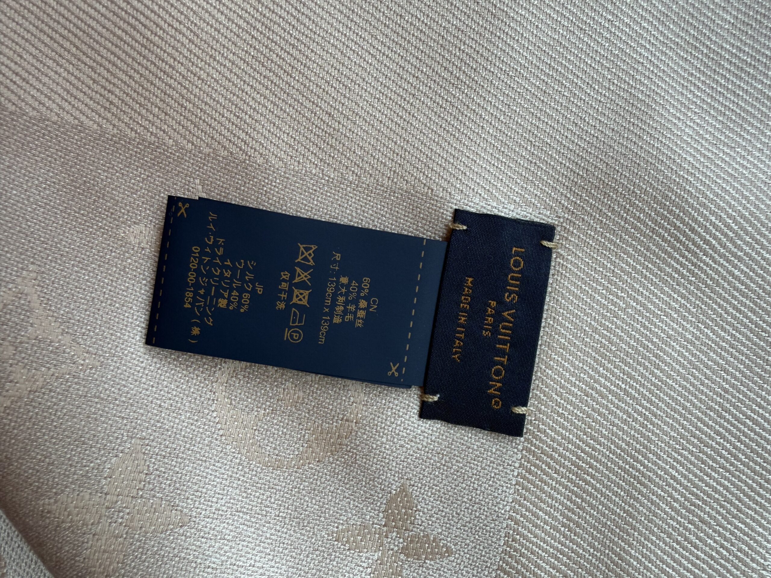 Louis Vuitton budyniowa chusta szal wełna i jedwab - obrazek 5