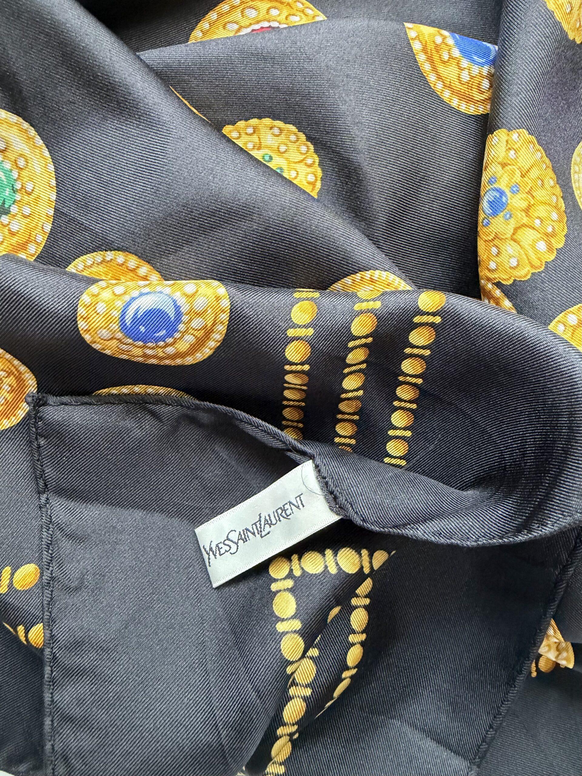Saint Laurent chusta szal z jedwabiu vintage - obrazek 4
