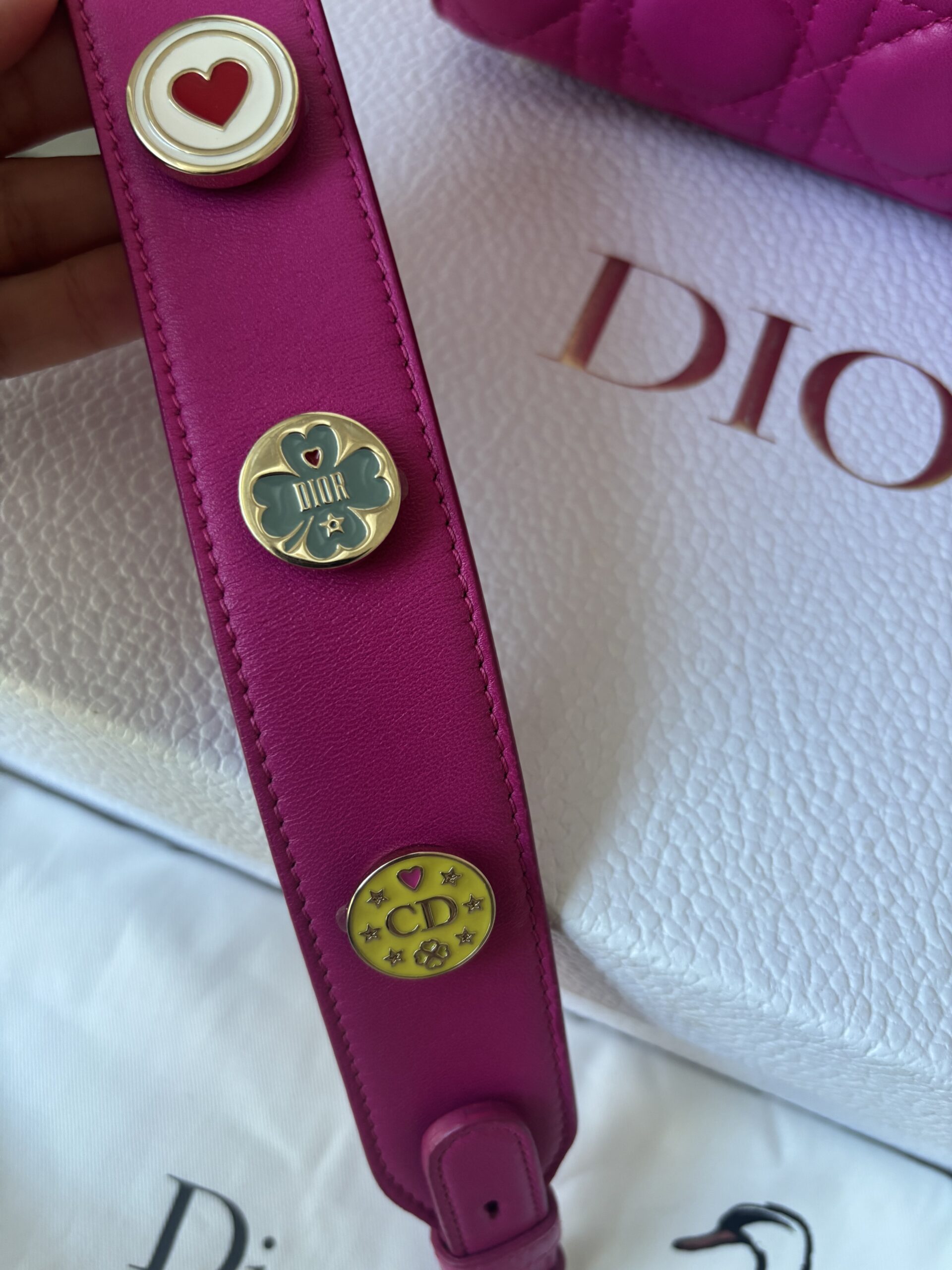 Torebka dior lady dior small szeroki pasek z przypinkami - obrazek 4