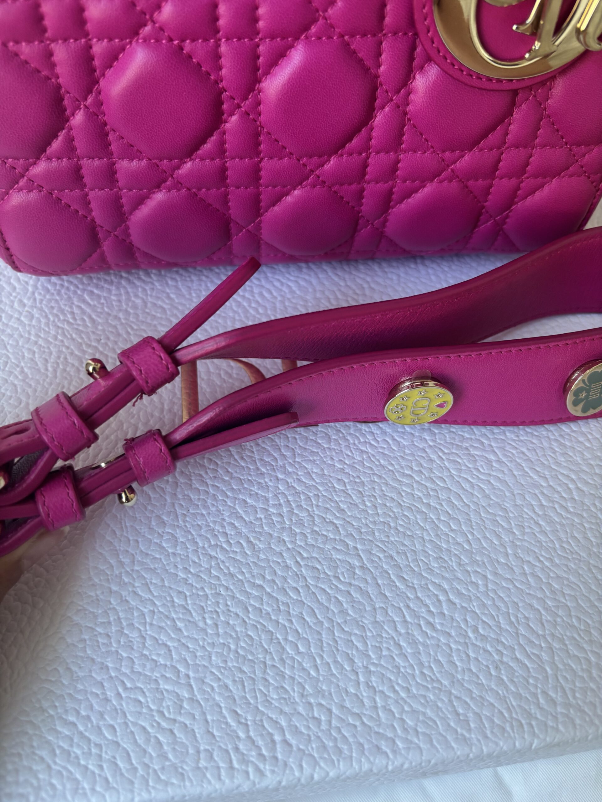 Torebka dior lady dior small szeroki pasek z przypinkami - obrazek 5