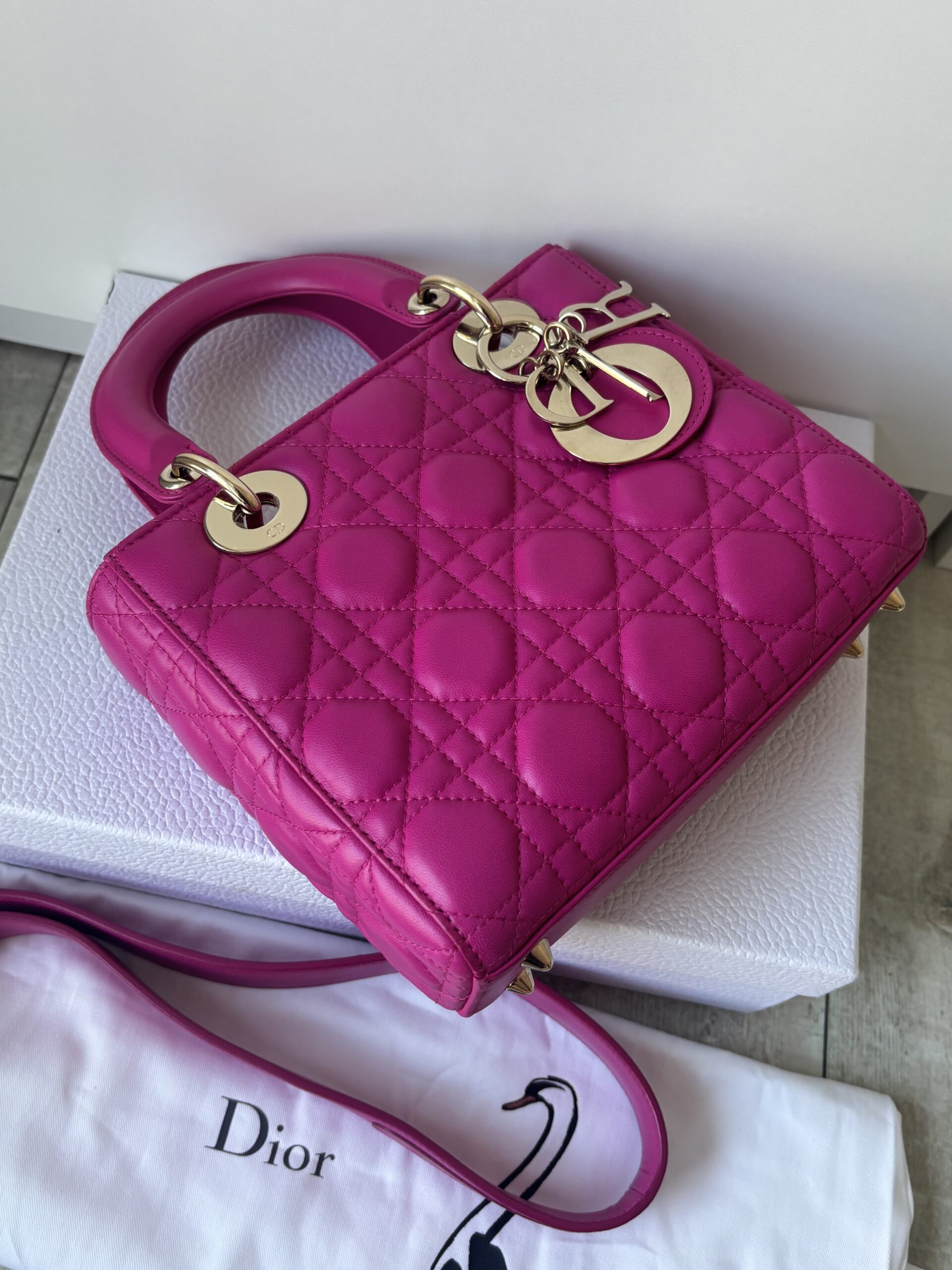 Torebka dior lady dior small szeroki pasek z przypinkami - obrazek 34
