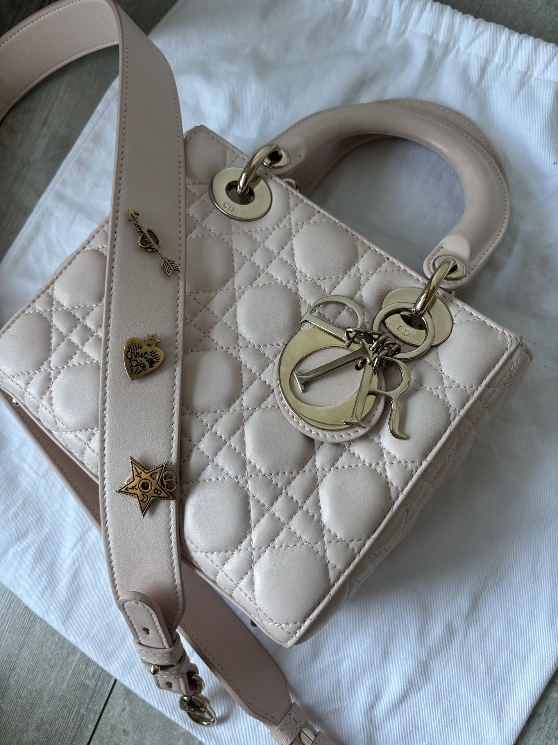 Torebka dior lady dior small szeroki pasek z przypinkami - obrazek 39