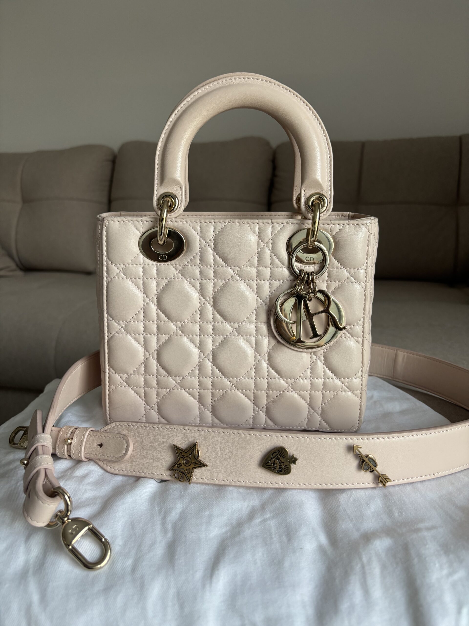 Torebka dior lady dior small szeroki pasek z przypinkami - obrazek 2
