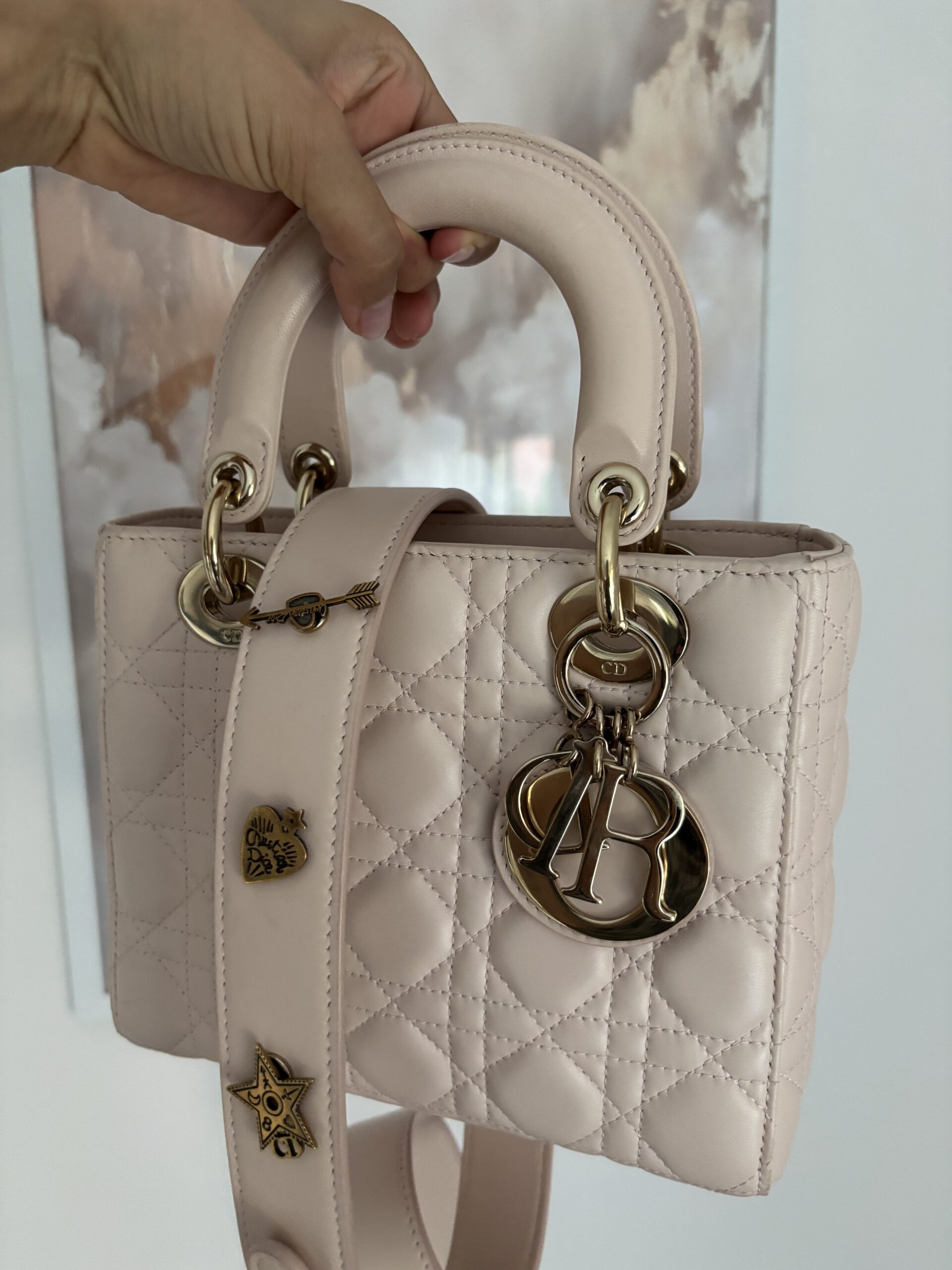 Torebka dior lady dior small szeroki pasek z przypinkami - obrazek 5