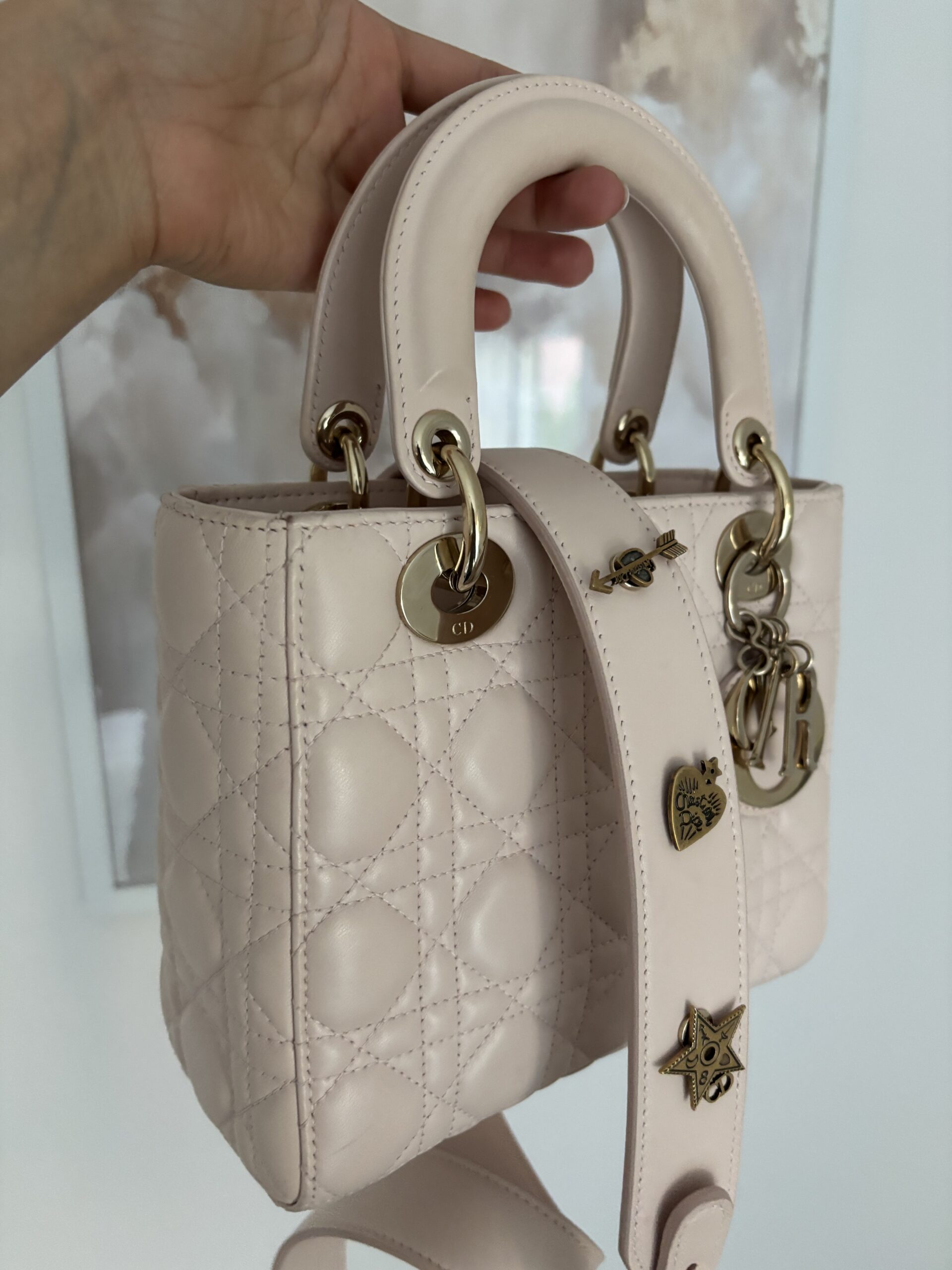 Torebka dior lady dior small szeroki pasek z przypinkami - obrazek 6