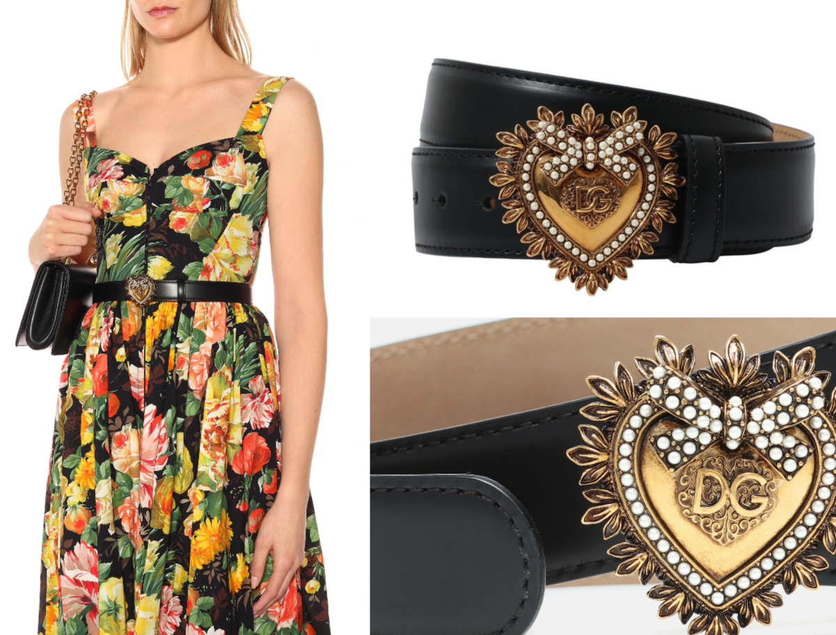 Dolce Gabbana czarny pasek z ozdobną klamrą - obrazek 5