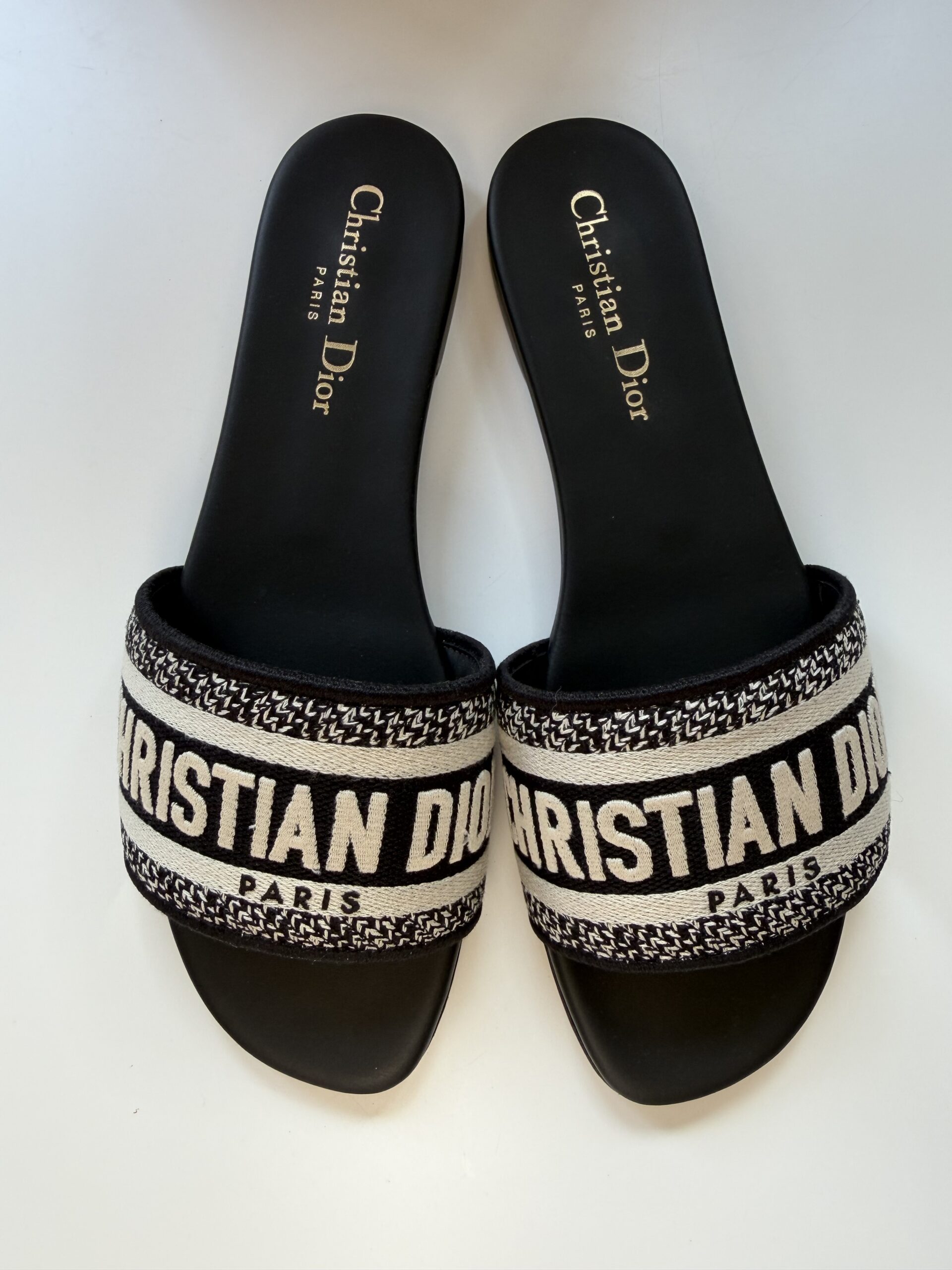 Dior klapki Dway Slide Embroidered Black 37 - obrazek 2