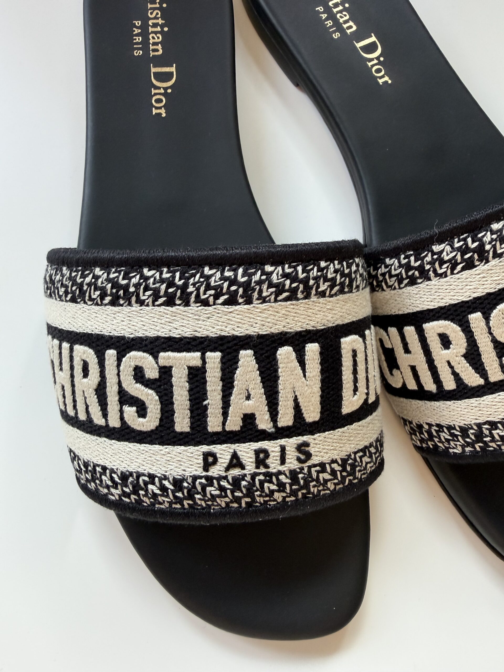 Dior klapki Dway Slide Embroidered Black 37 - obrazek 3