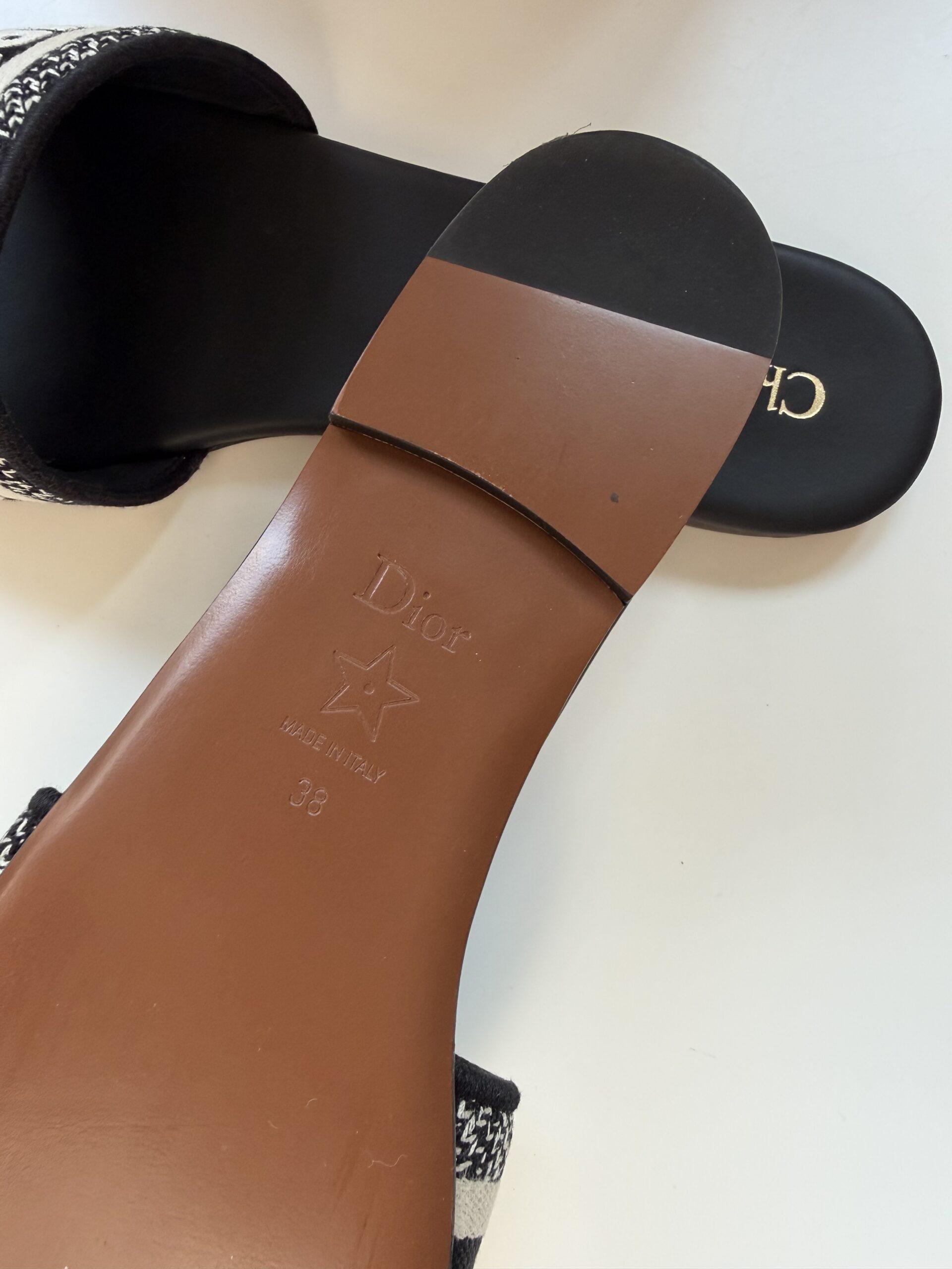 Dior klapki Dway Slide Embroidered Black 38 - obrazek 6
