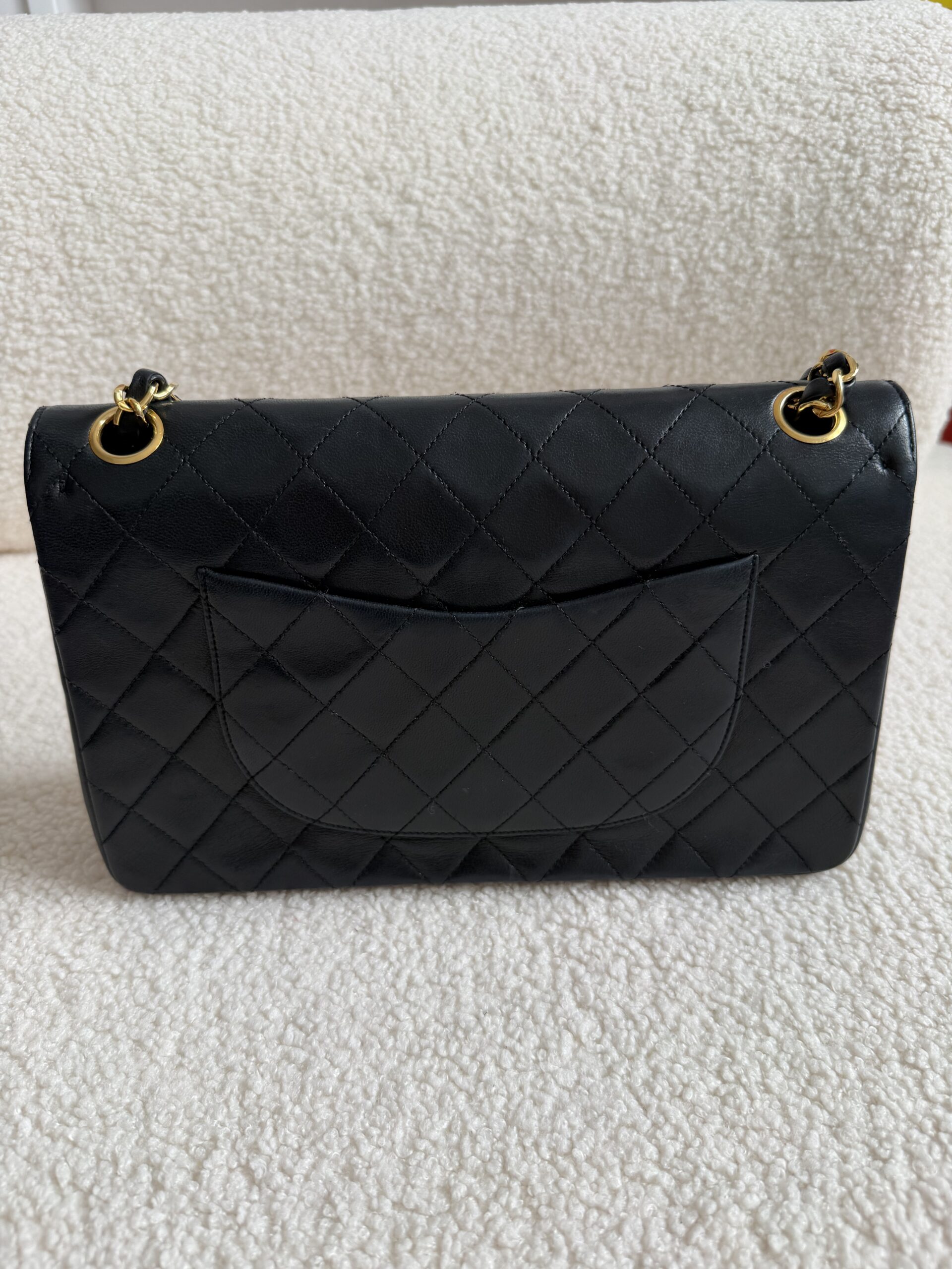 Chanel double flap torebka skóra lambskun Vintage lata 90 - obrazek 8