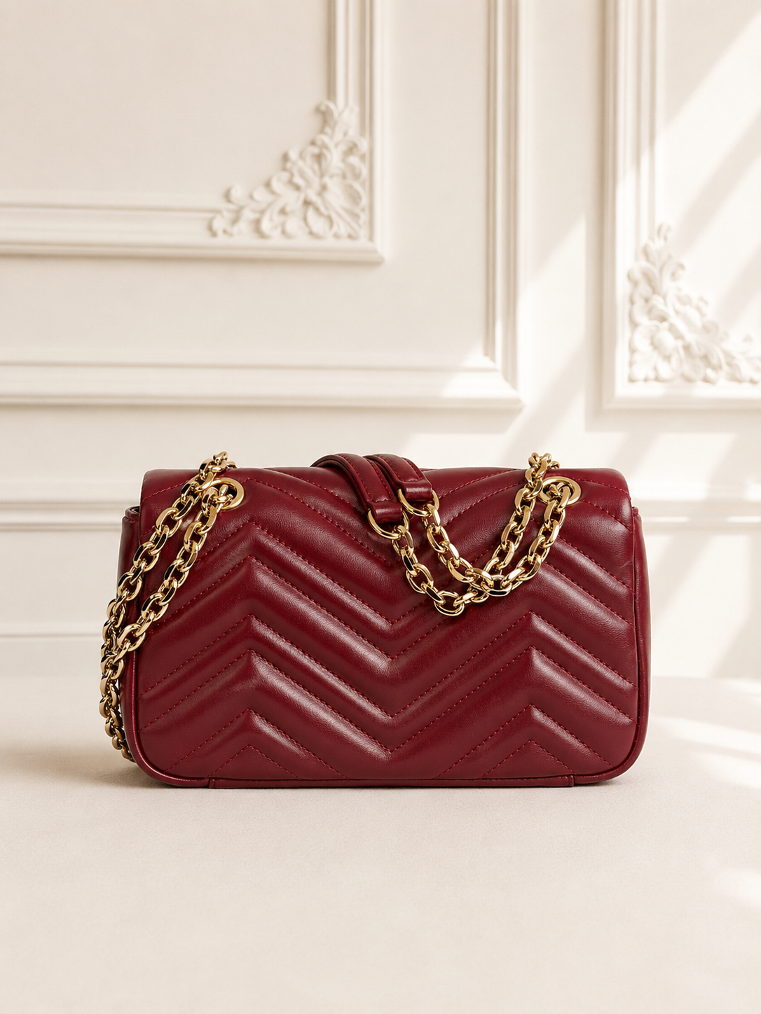 Gucci Marmont small burgund klasyka torebka - obrazek 4