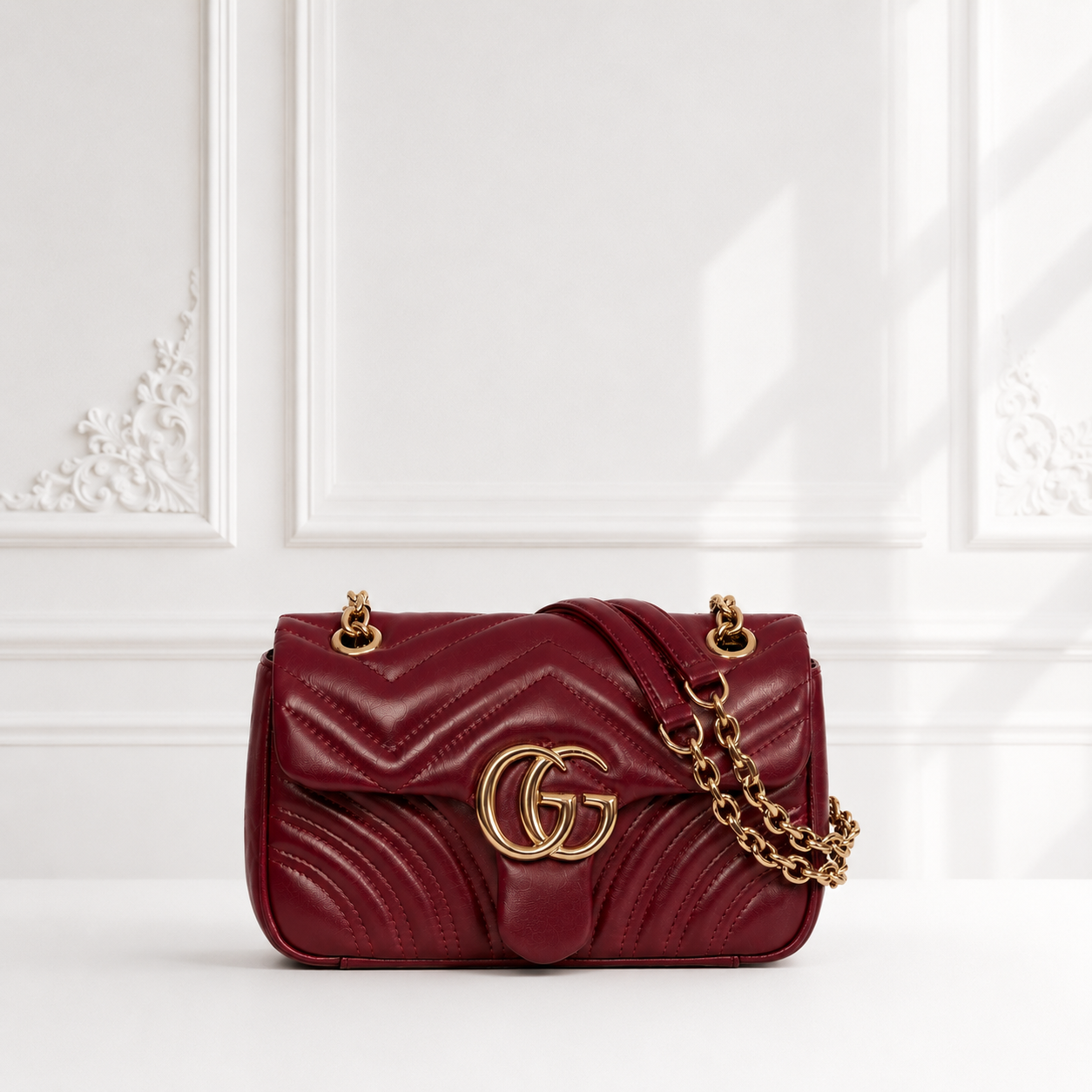Gucci Marmont small burgund klasyka torebka