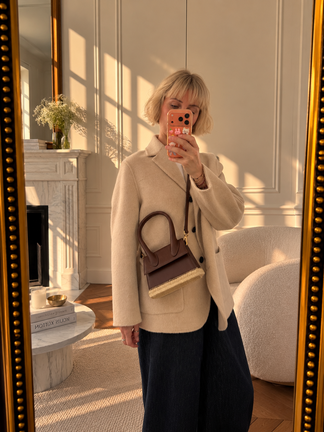 Jacquemus Le Chiquito Moyen Cordao Embellished Tote czekoladowa torebka - obrazek 6