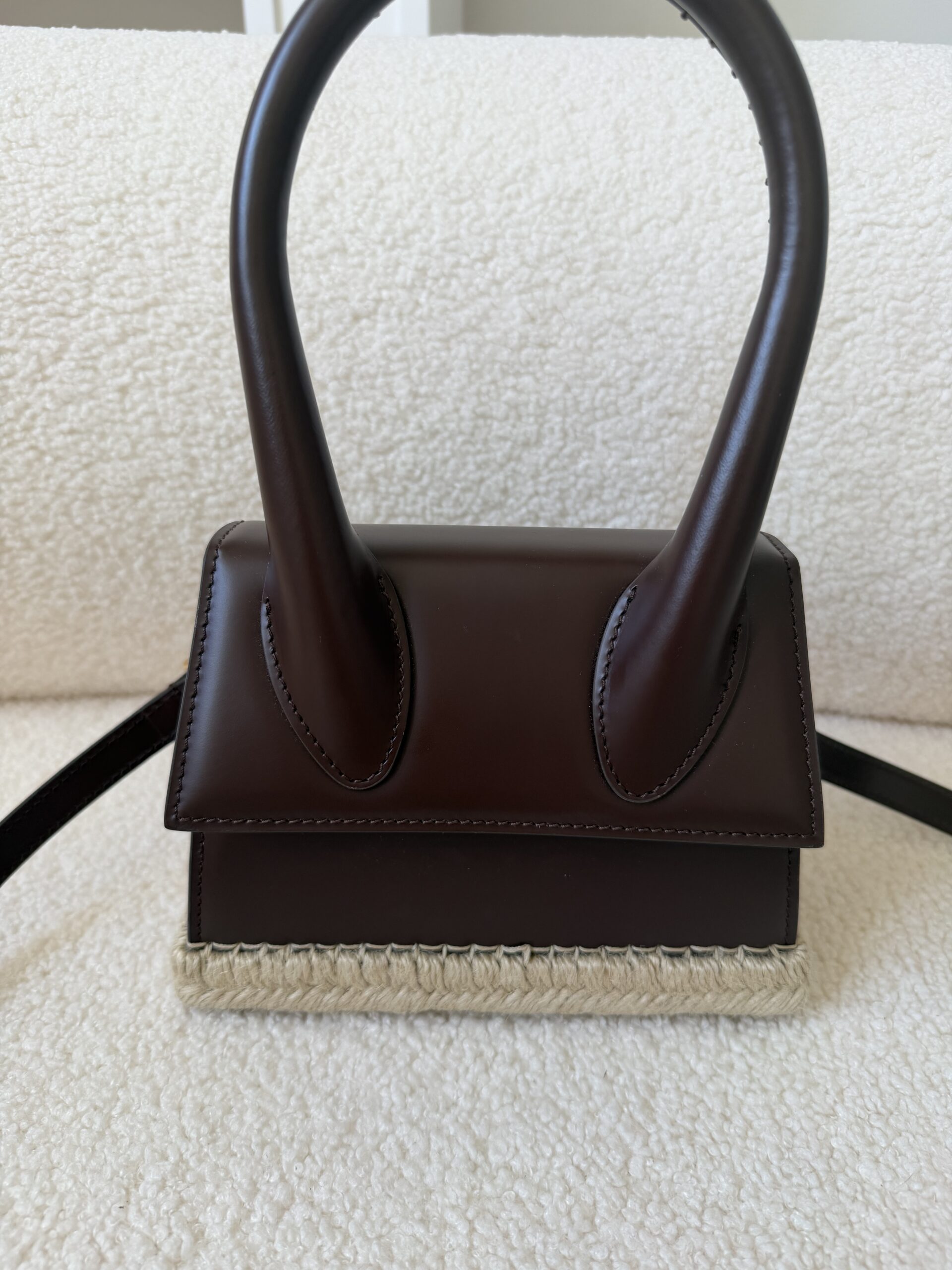 Jacquemus Le Chiquito Moyen Cordao Embellished Tote czekoladowa torebka - obrazek 3