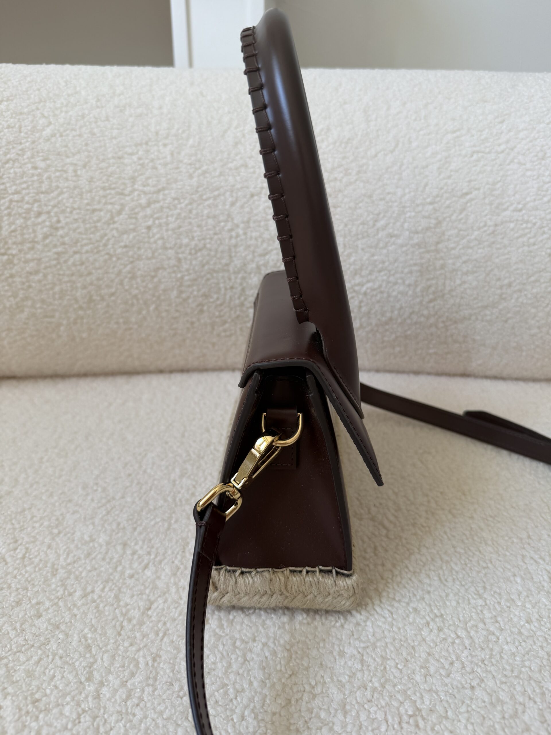 Jacquemus Le Chiquito Moyen Cordao Embellished Tote czekoladowa torebka - obrazek 4