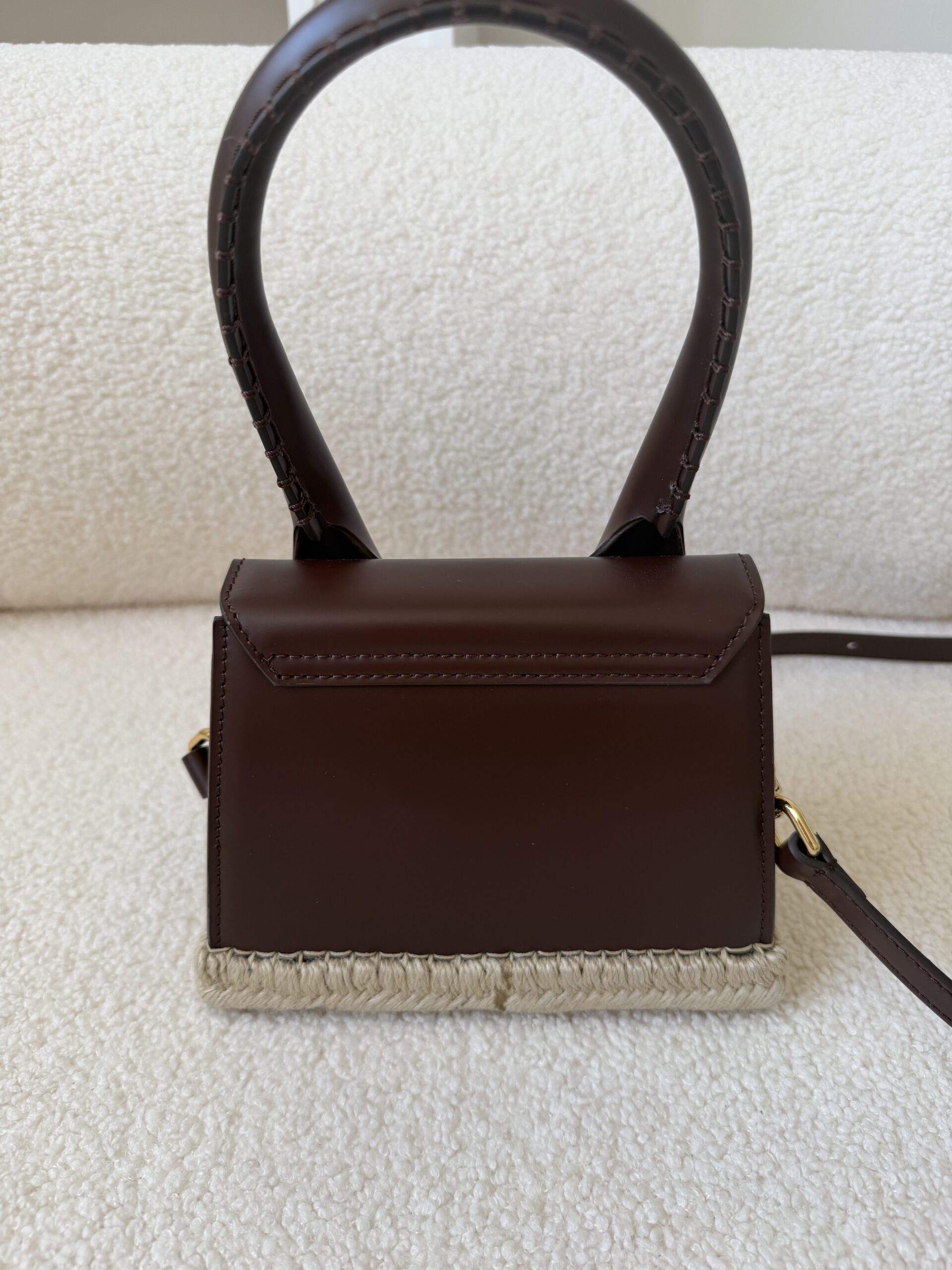 Jacquemus Le Chiquito Moyen Cordao Embellished Tote czekoladowa torebka - obrazek 5